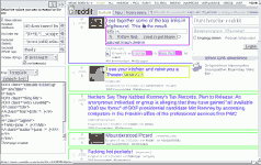 Selections that create a template to read the reddit frontpage (extracting title/author/time of each link)